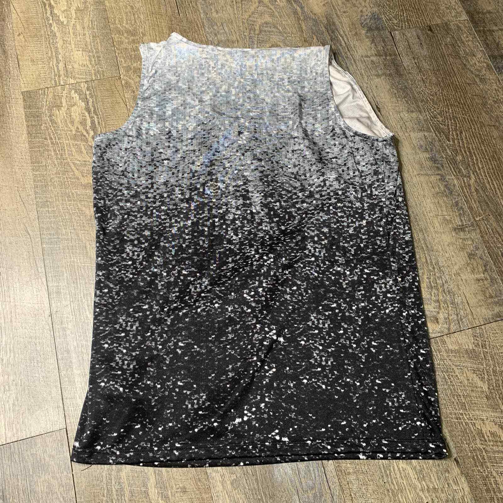 MICHAEL Michael Kors Top Womens Size Medium Black Gray Ombre Sleeveless Holiday