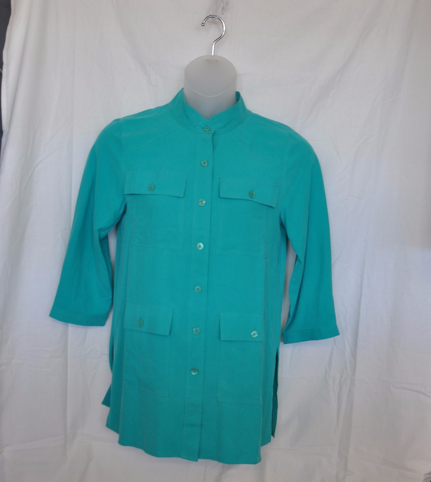 Linea by Louis Dell’Olio Stand Collar Tunic With Removable Belt Size L Green