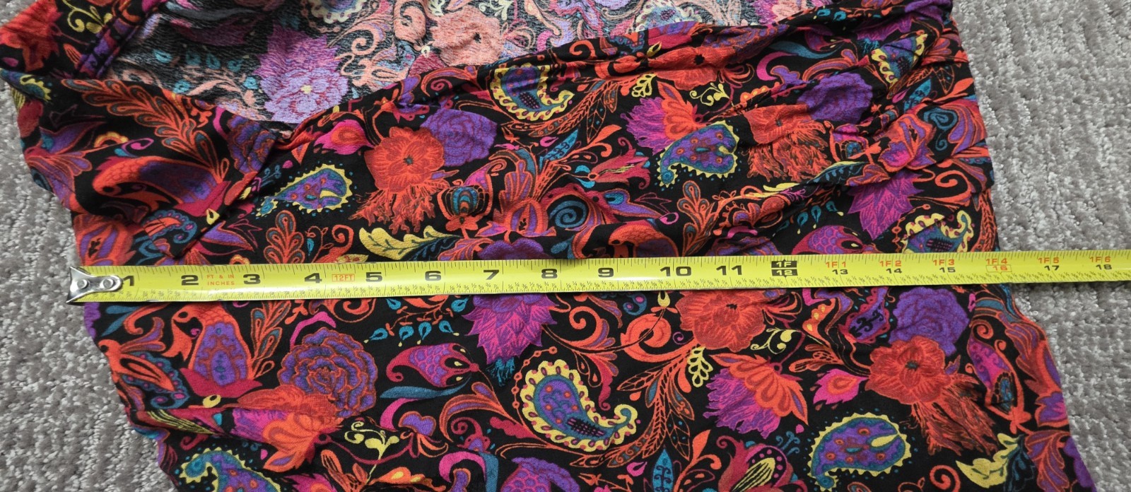NWT Calliope Crop Vibrant Paisley Print Blouse Retro Hippie Boho Psychedelic XL