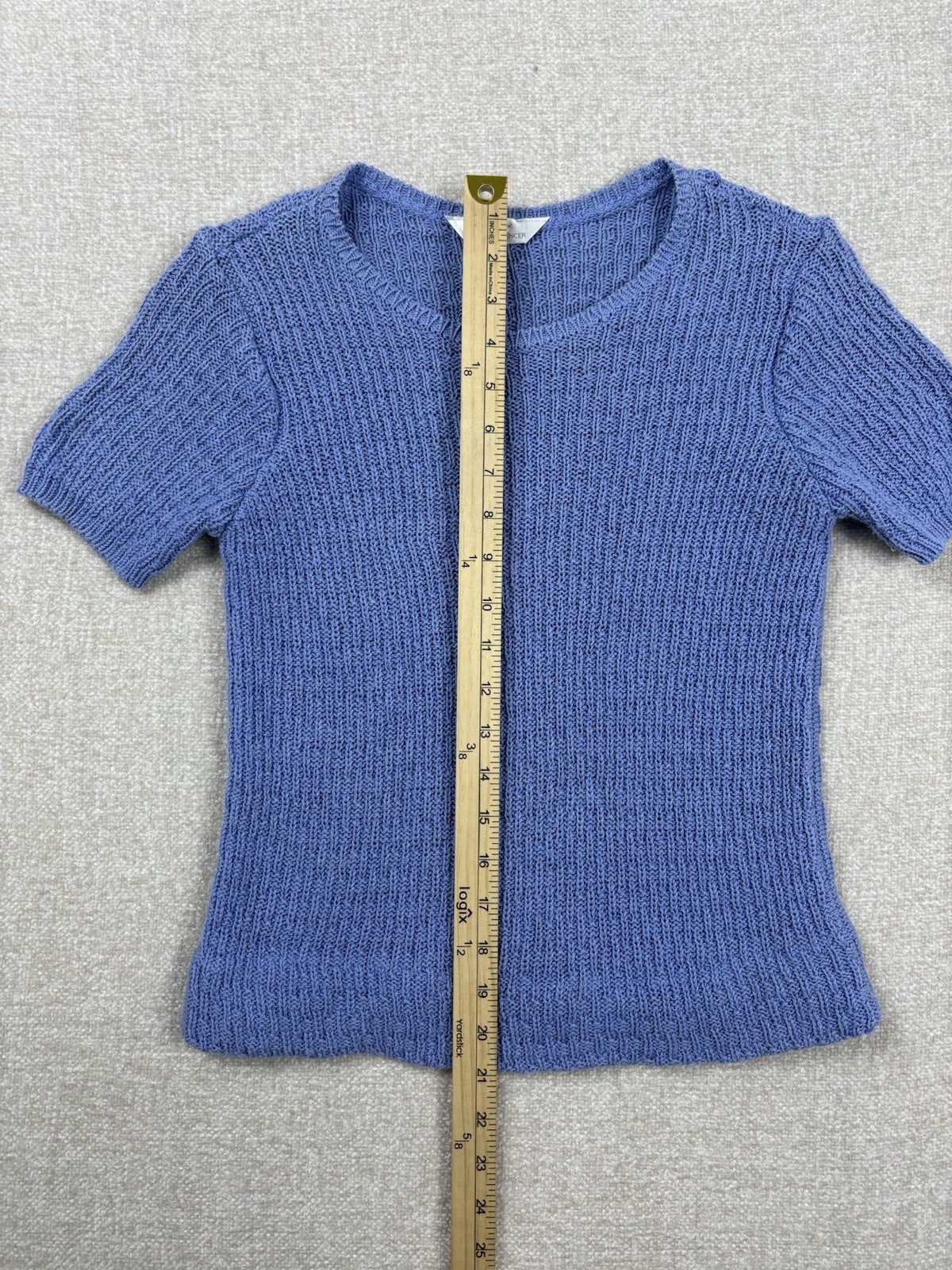 Marks And Spencer Womens short sleeve knit top Size Small / S Blue