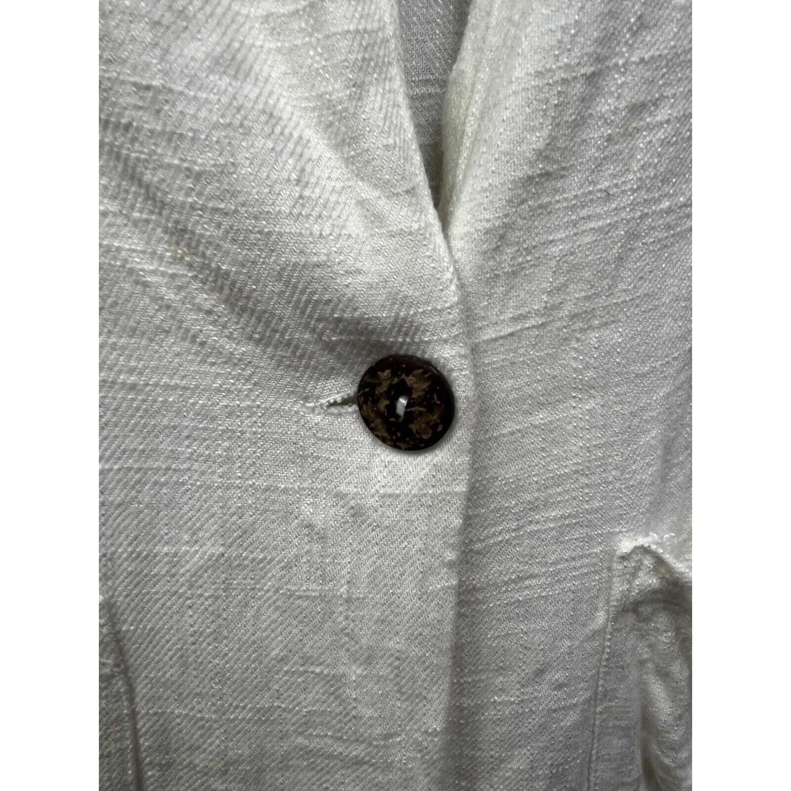 Paper Crane Anthropologie Jacket Womens small Ivory Button Shirt pockets Linen