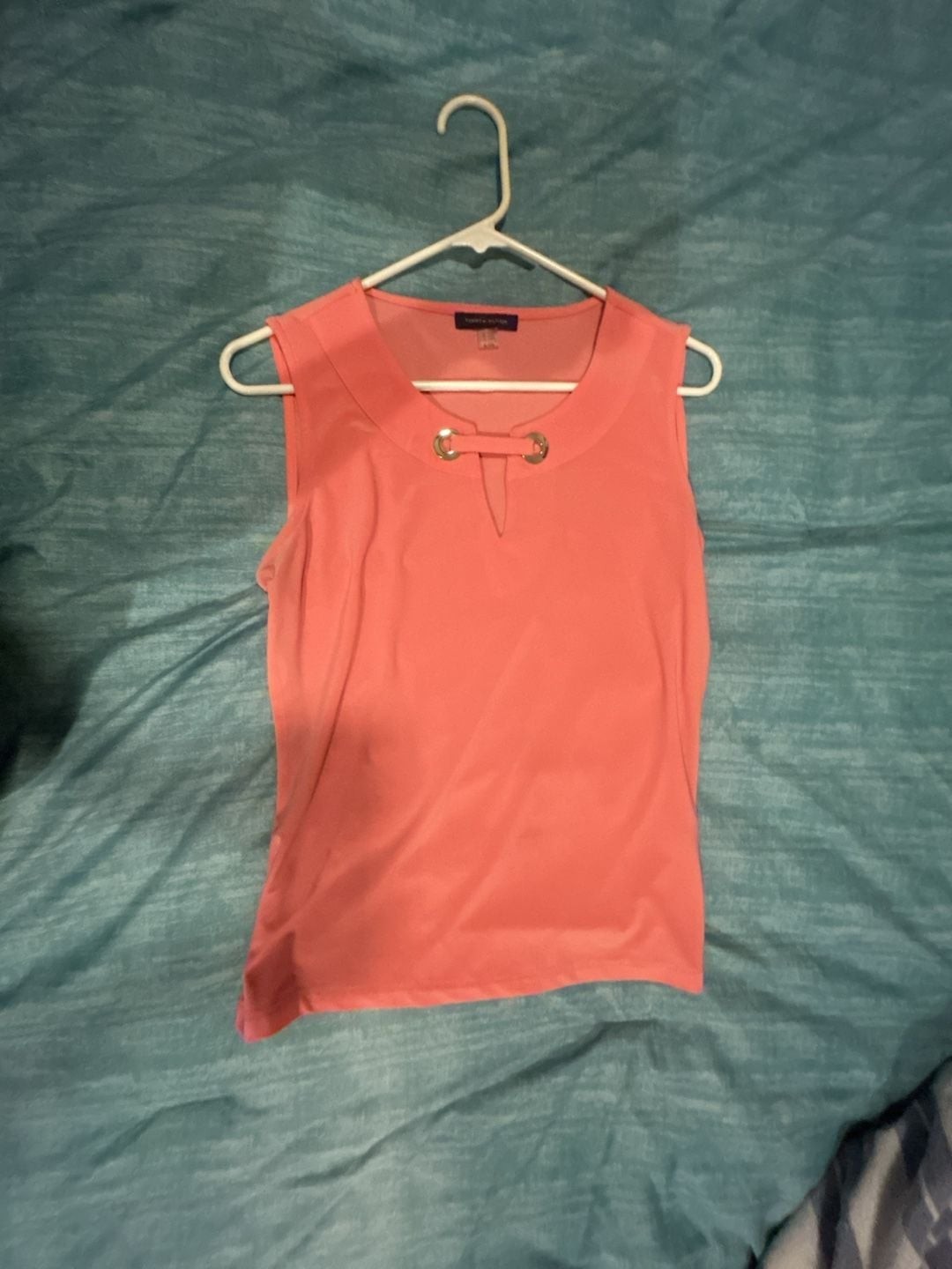 Tommy Hilfiger Peach Sleeveless Blouse womens Sz M preowned