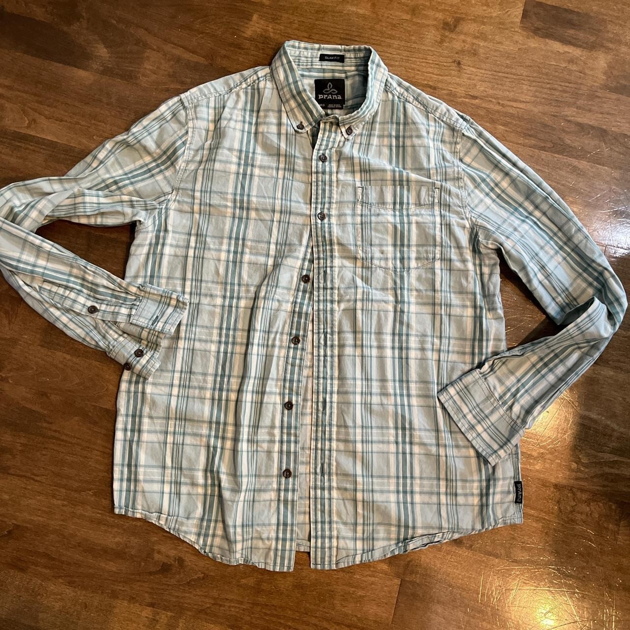 Prana gorp woman’s plaid button up breathable cotton hiking quality