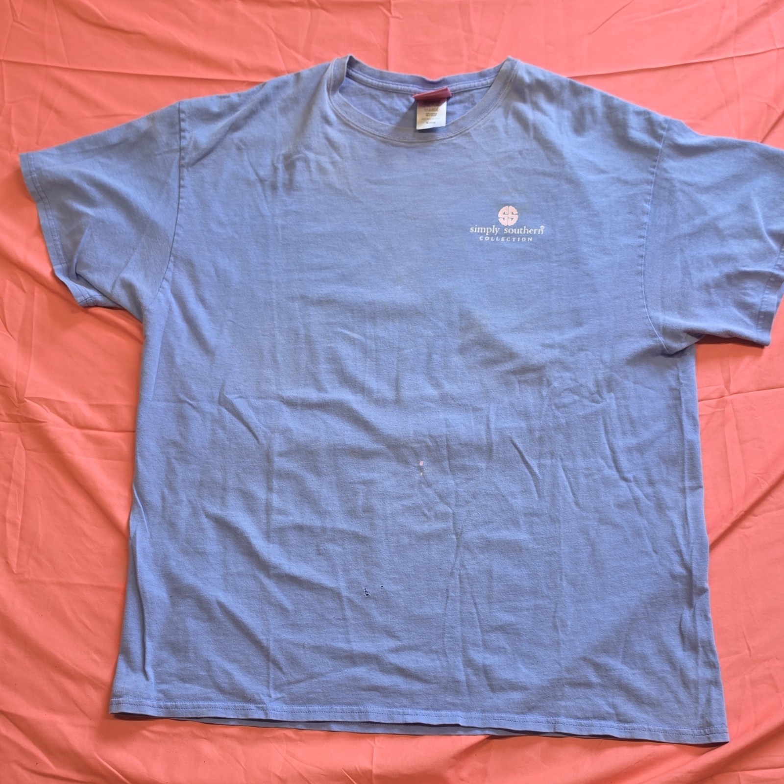 Simply Southern Blue “Farm Girl” Double-Sided Graphic Crew Neck Tee Woman XL