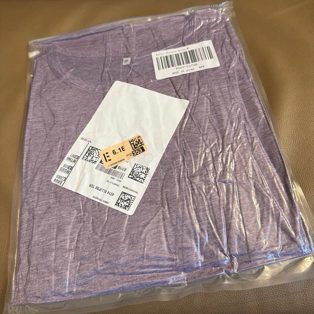 Bloom Chic Women’s Purple Solid Henley Top 3/4 Sleeve Button Placket M