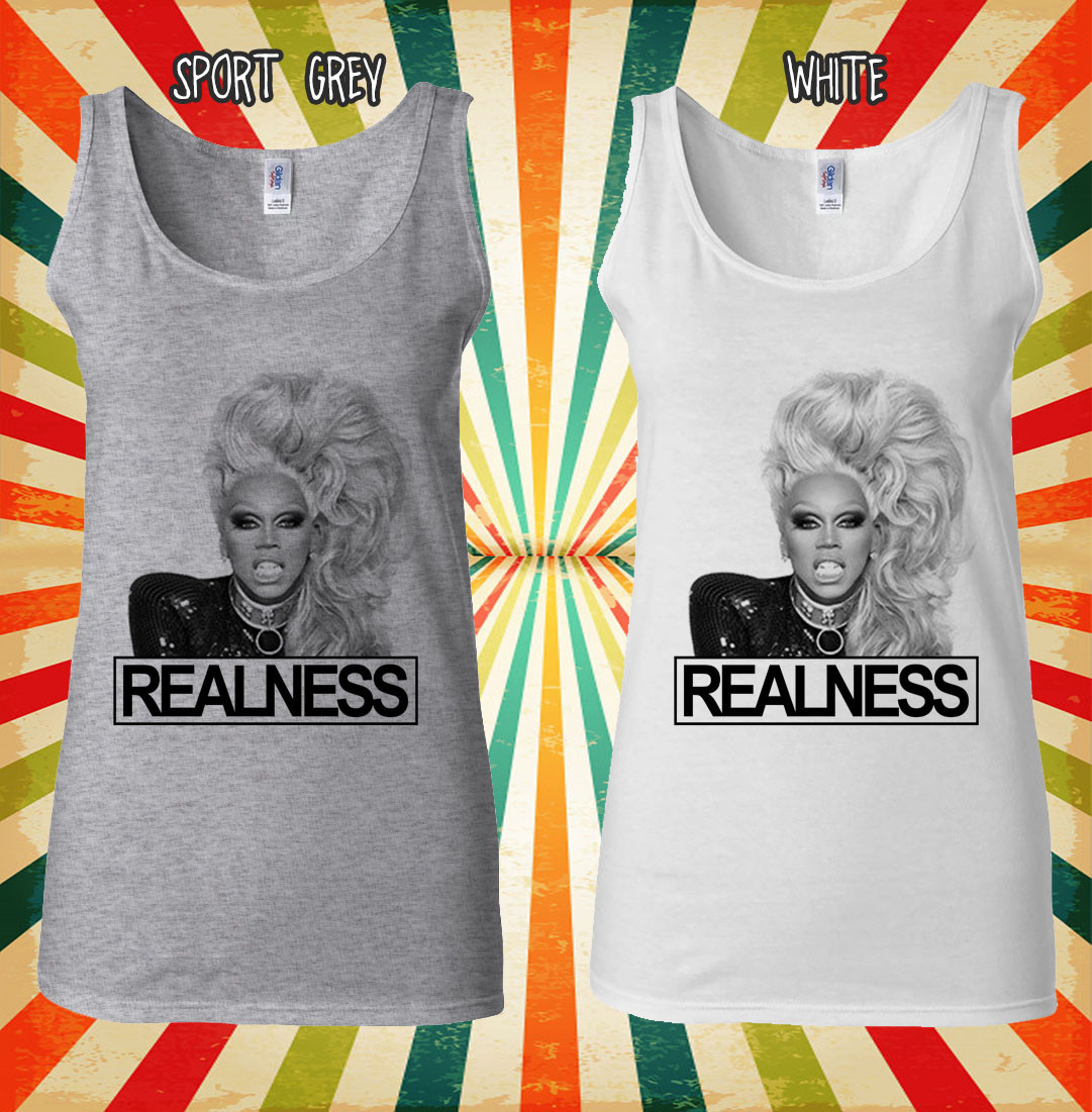 RuPaul Realness Drag LGBTI Men Women Vest Tank Top Unisex T Shirt 1990
