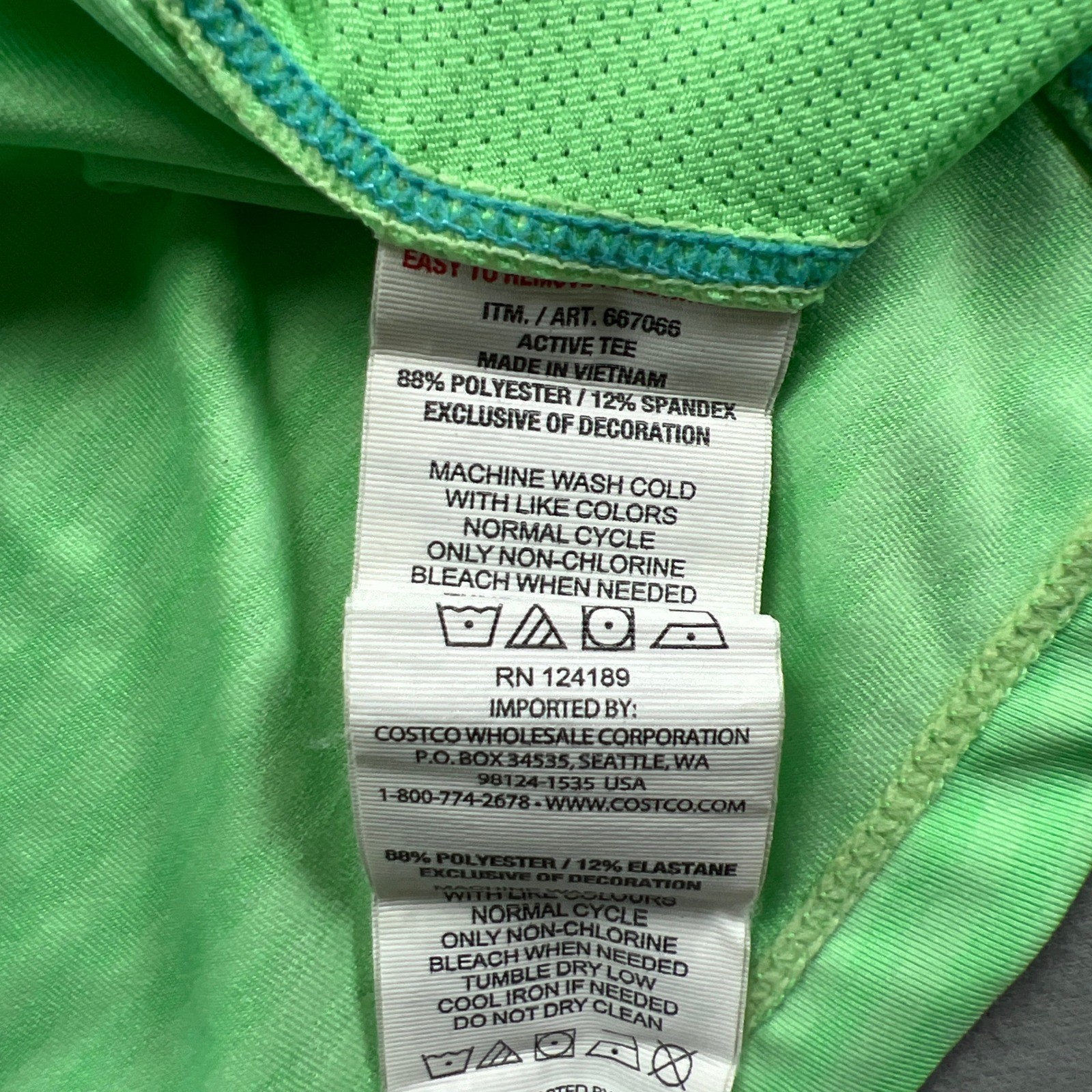 Kirkland Signature Active T Shirt Womens Medium Green Striped Moisture Wicking