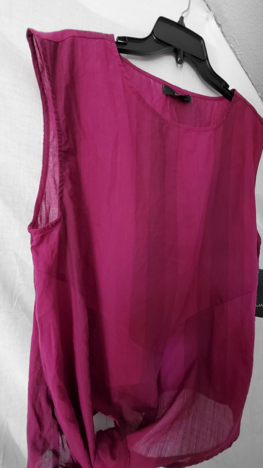 GNW Top Magenta Sleeveless Crew neck Asymmetrical side tie Summer wear