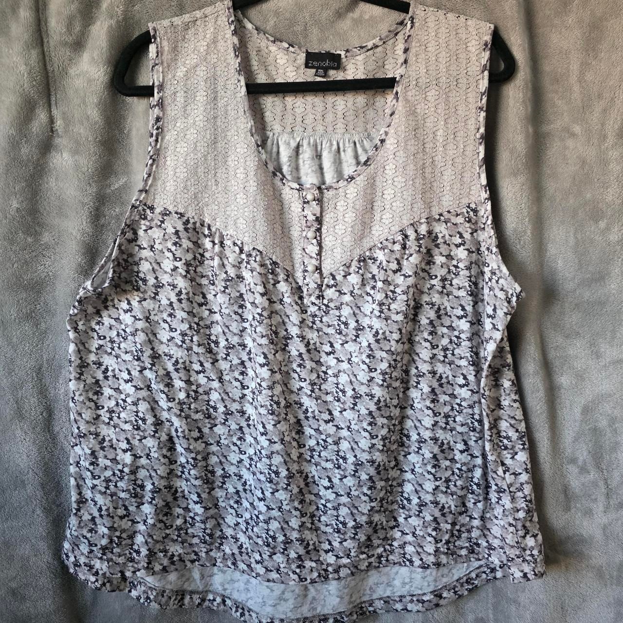 Zenobia Plus Size 3XL Floral Lace Sleeveless Tank Top Boho Cami