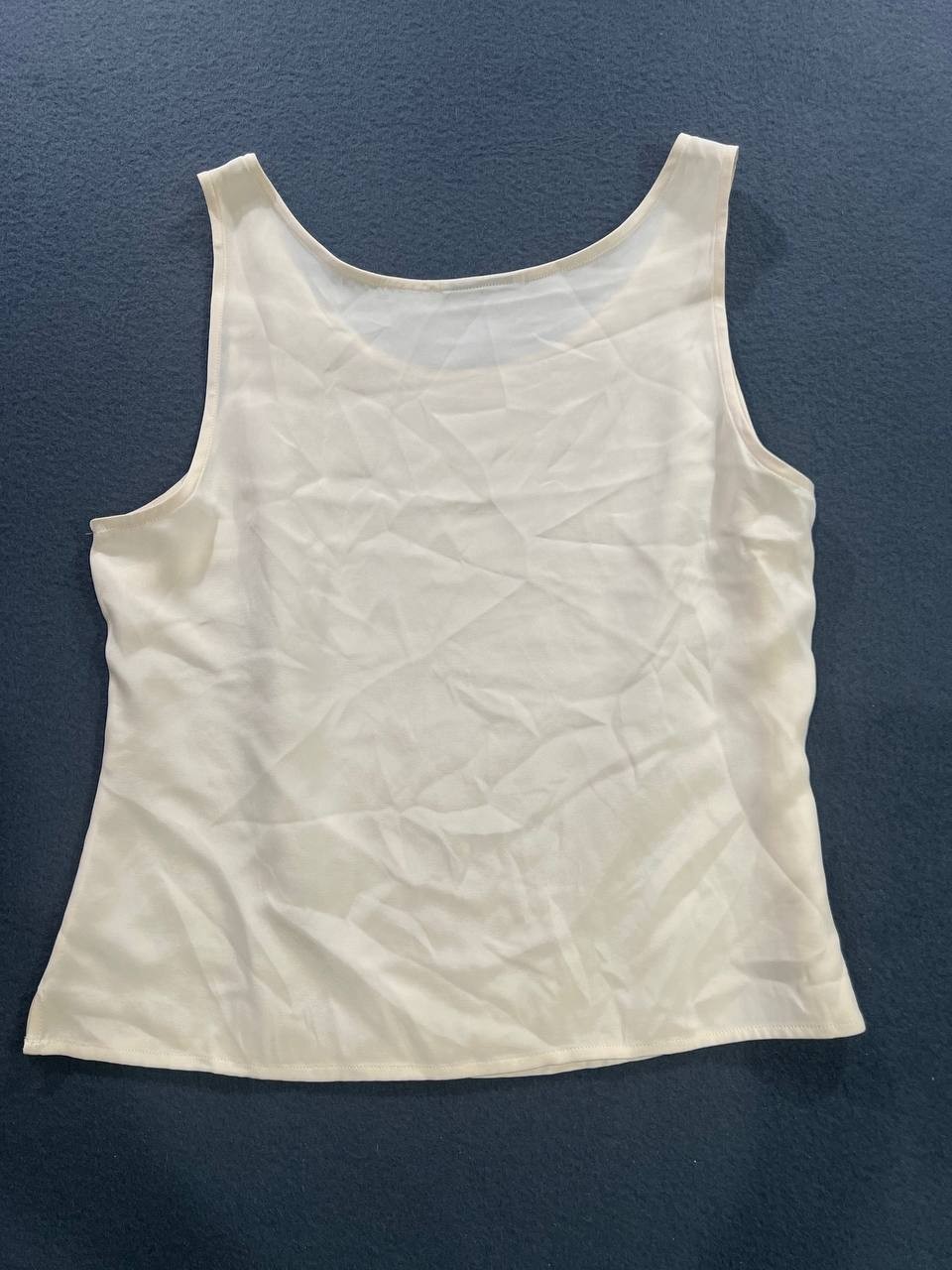 Theory Women’s 100% silk Tubular Tank Top ivory crew neck Medium A008954
