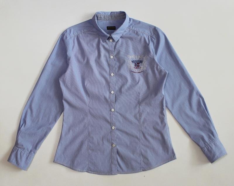 Women Napapijri shirt blue cotton 40/L/48 #B6S2