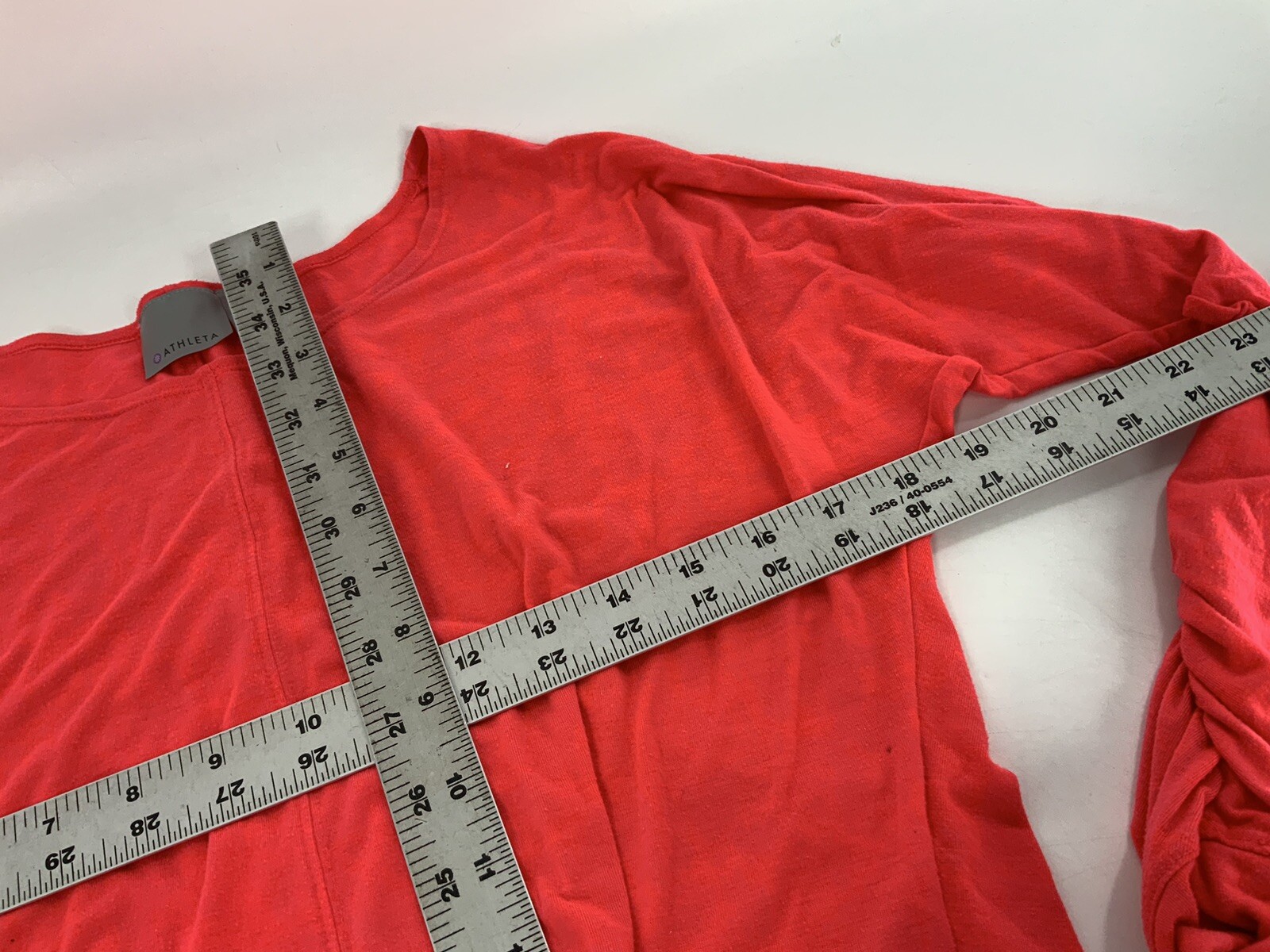 Athleta Cloudlight Long Sleeve Yoga Top XXS Red Poly Rayon Lycra YGI F3-291