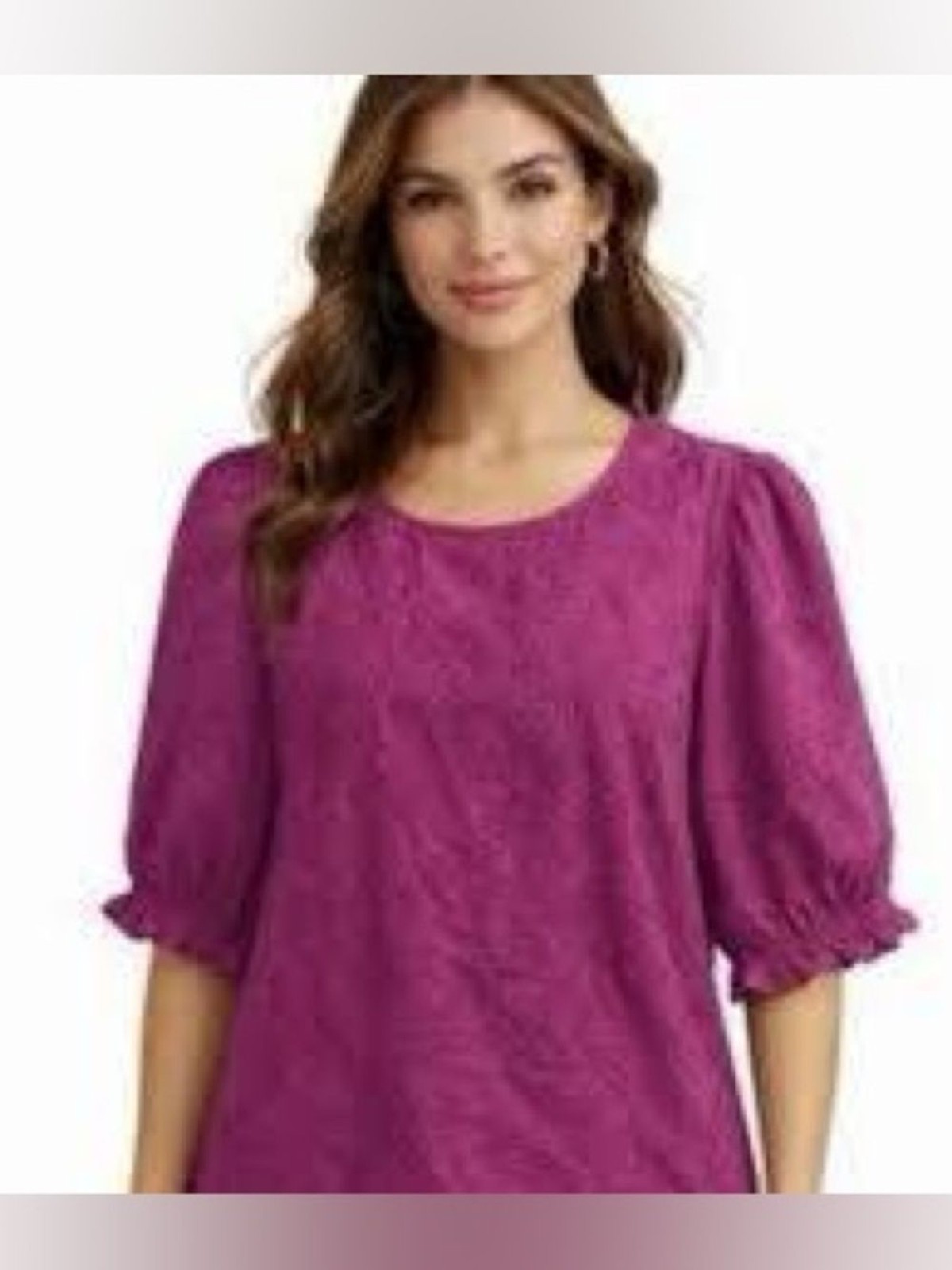 Ted Baker Magenta Brocade Jacquard puff sleeve Womens XL