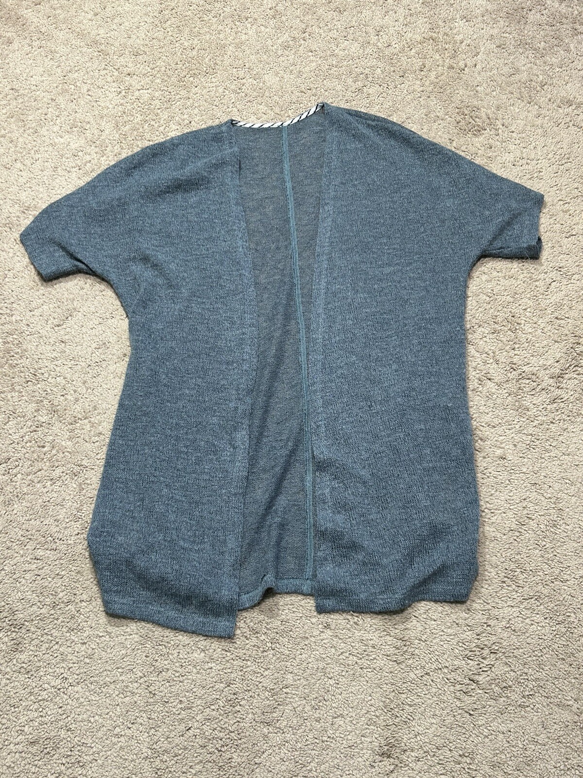 Womens Shirt/Cardigan Size Small Blue Classic Casual Comfort Open Front