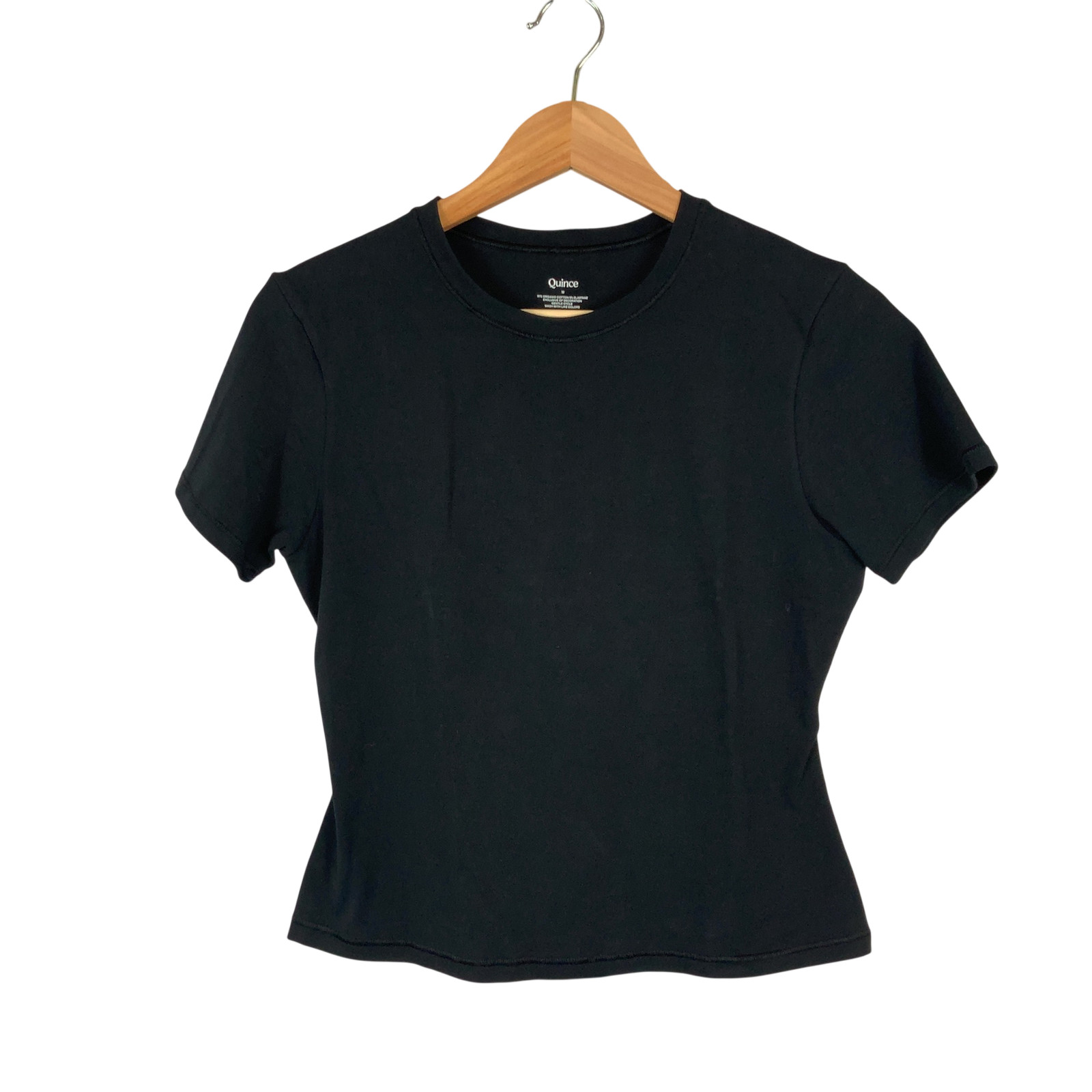 Quince Women Seamless Waist-Length Tee Black M