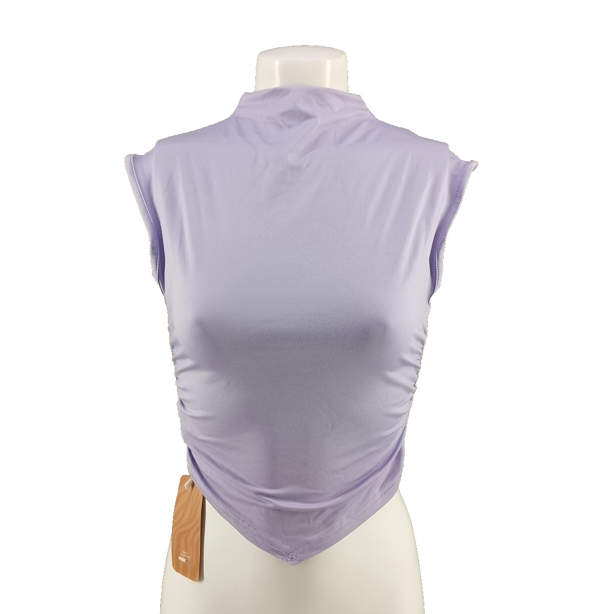 NWT SHEIN Women Pointed Top Size 4 Lavender Pullover Mock Neck