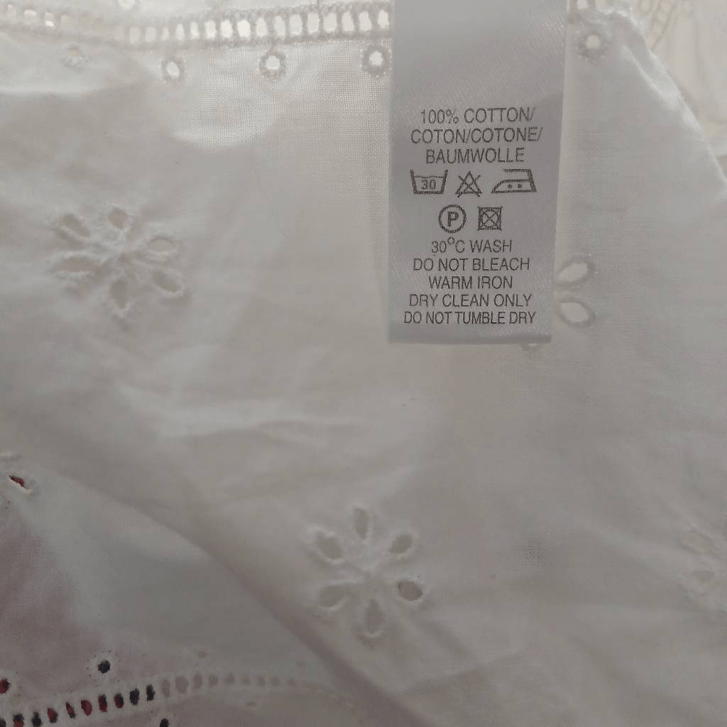 Paul Smith womens large eyelet white shirt tunic 100% cotton Italian fabric