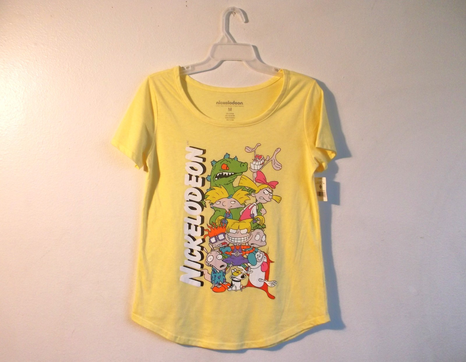Nickelodeon Retro Screen Tee Women Sz M NWT Short Sleeves T Shirt Yellow