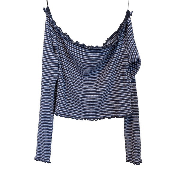 H&M Lettuce Edge Striped Crop Top