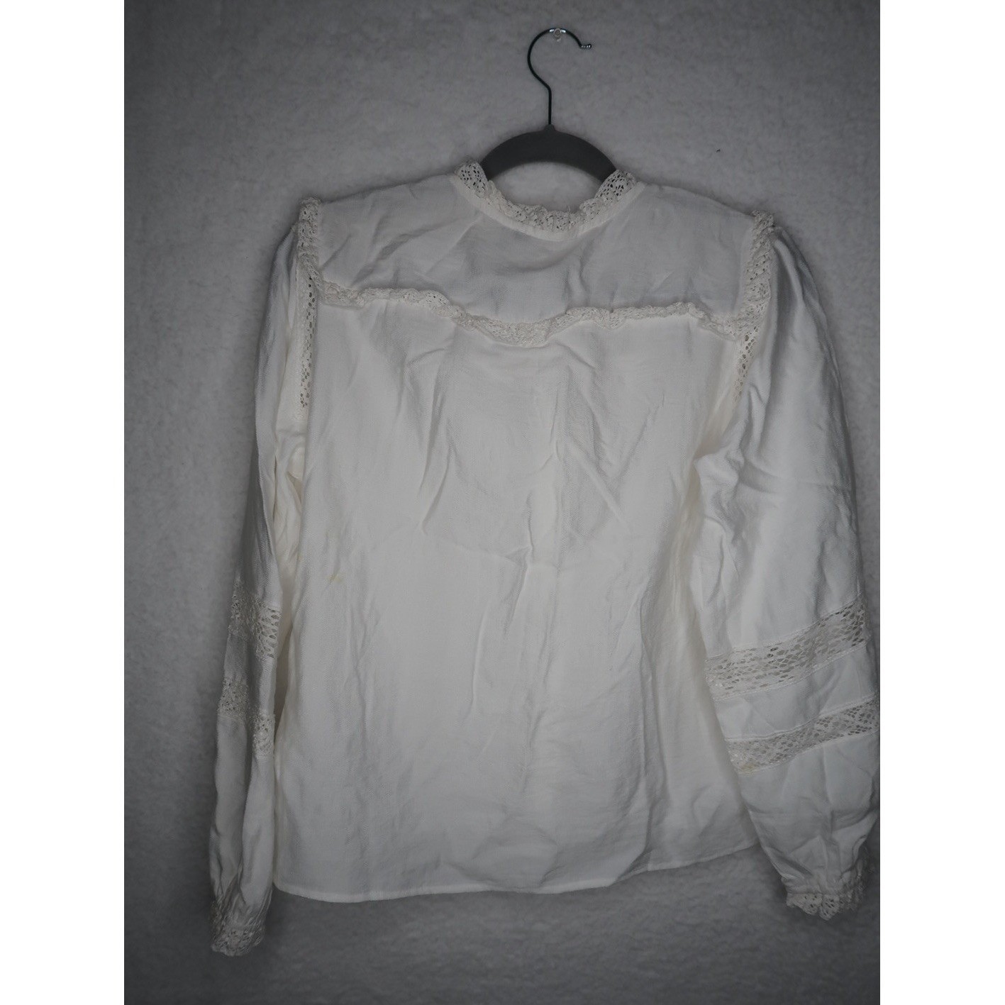 Maje Women’s Charming Lace Insert Shirt Sz S (1) Business Casual Formal Flawed!