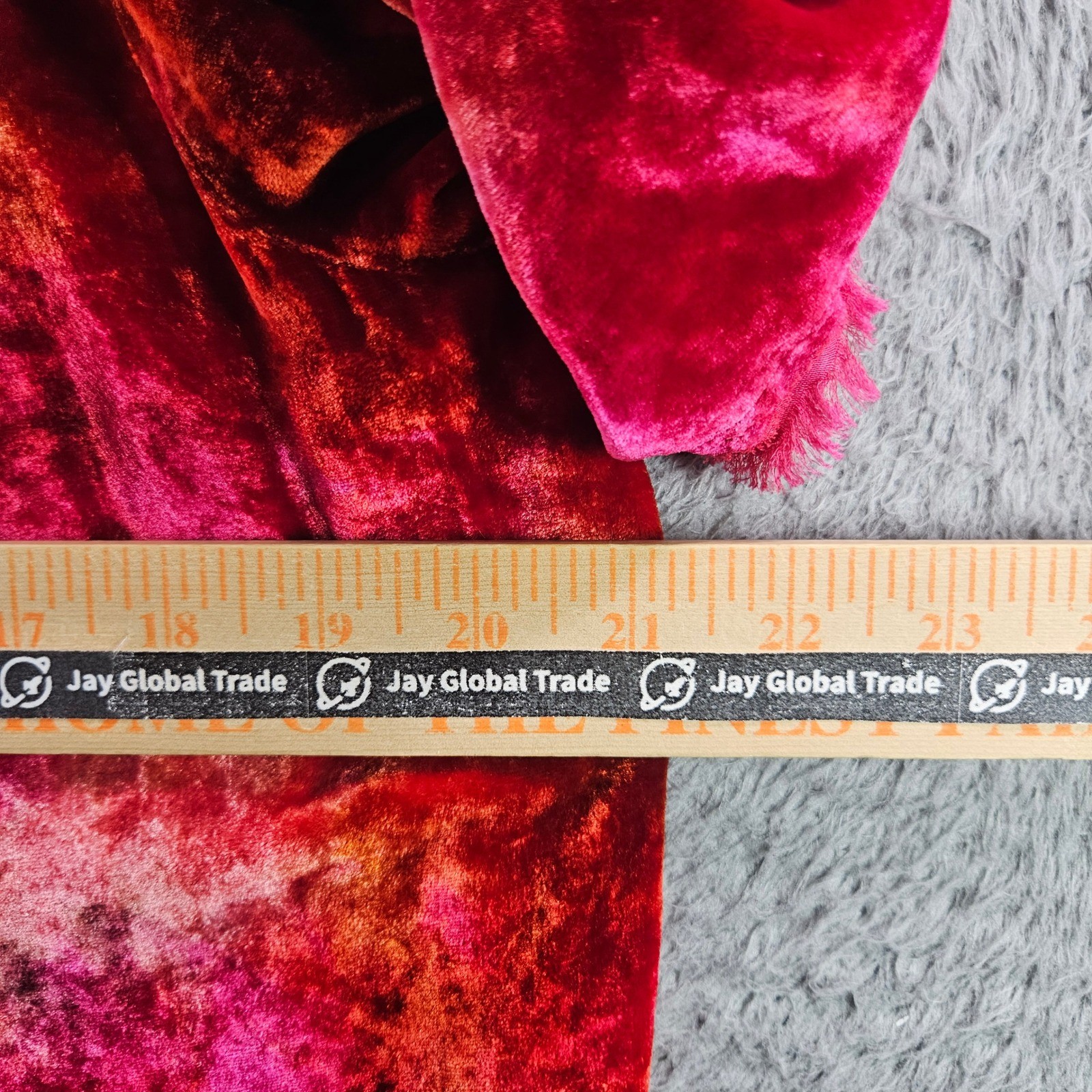 Raquel Allegra Red Orange Tie Dye Silk Blend Velvet Raw Edge Top Size 3 L
