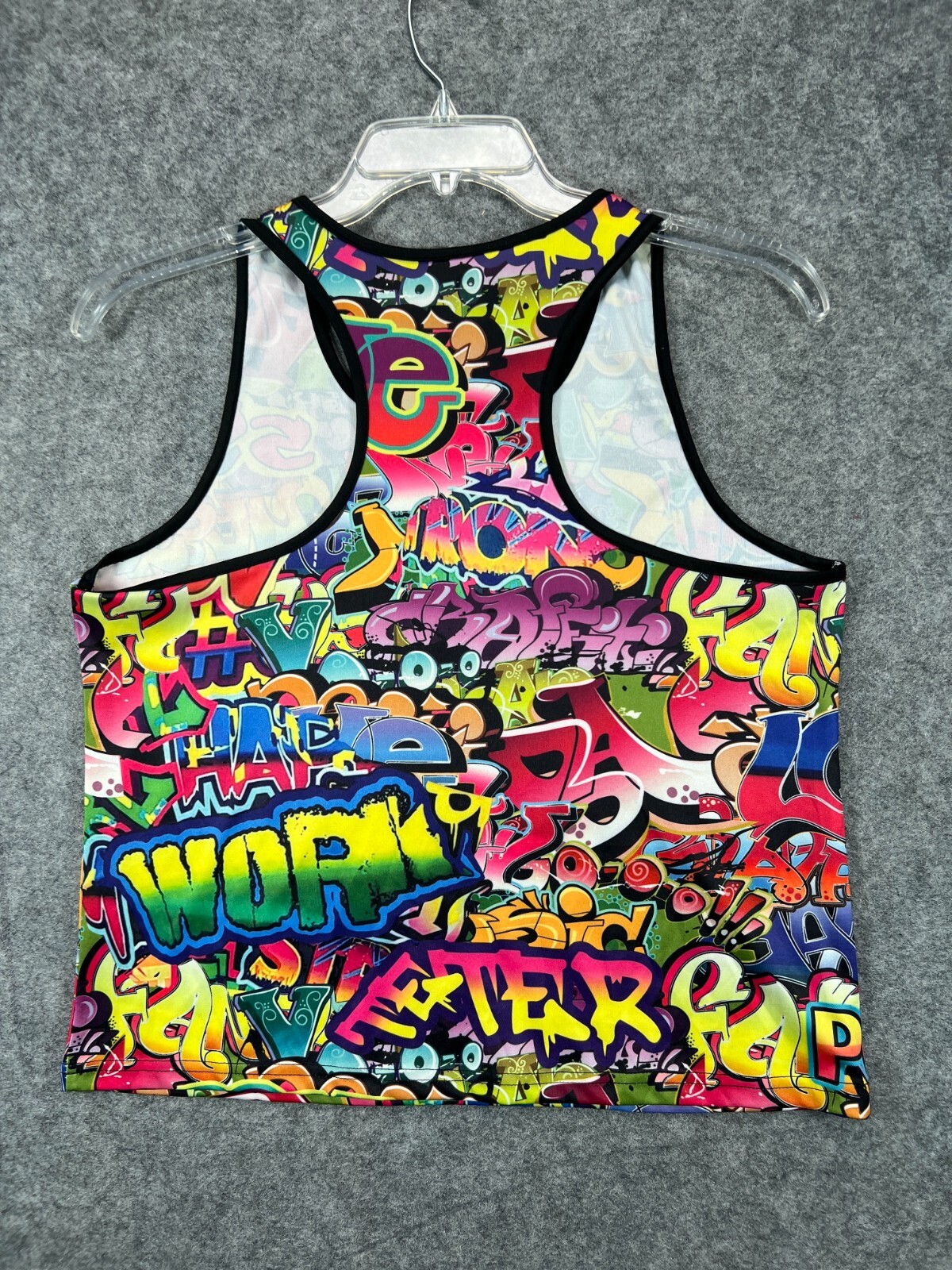 90s Hip Hop Tank Top Shirt Womens XL Mulitcolor Colorful Top Sleeveless