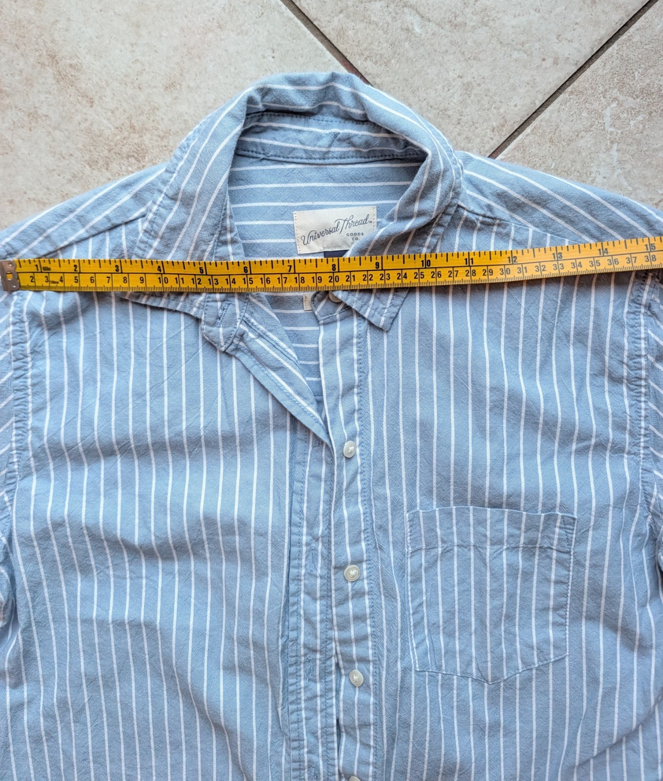 Universal Thread Blue White Striped Cotton Button Down Shirt Size XS