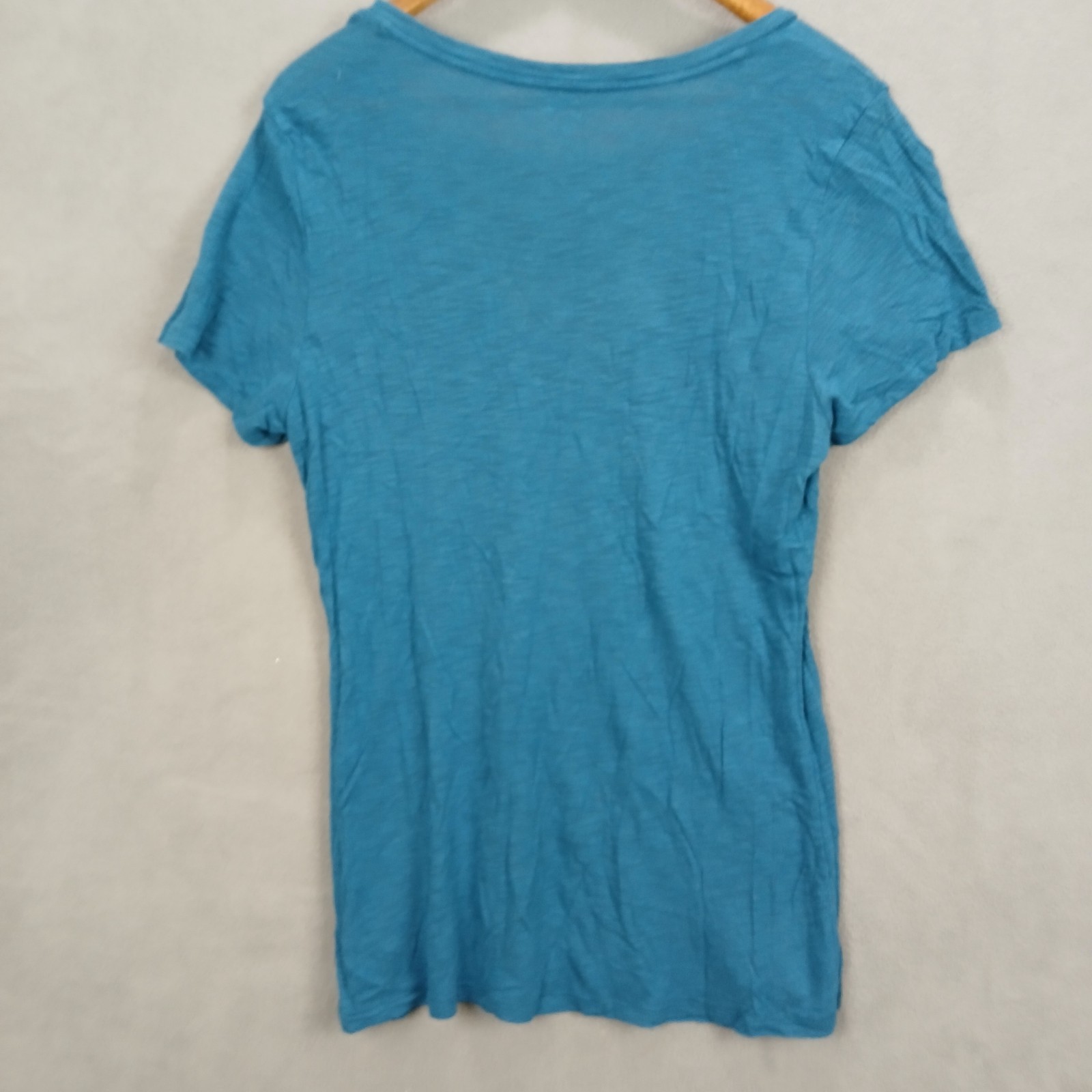 Aerie Best T Shirt Womens Large Dark Teal Comforter Plunge V Neck Casual Wear