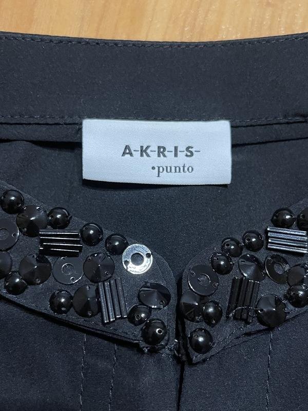 Women Akris Shirt Black Silk M