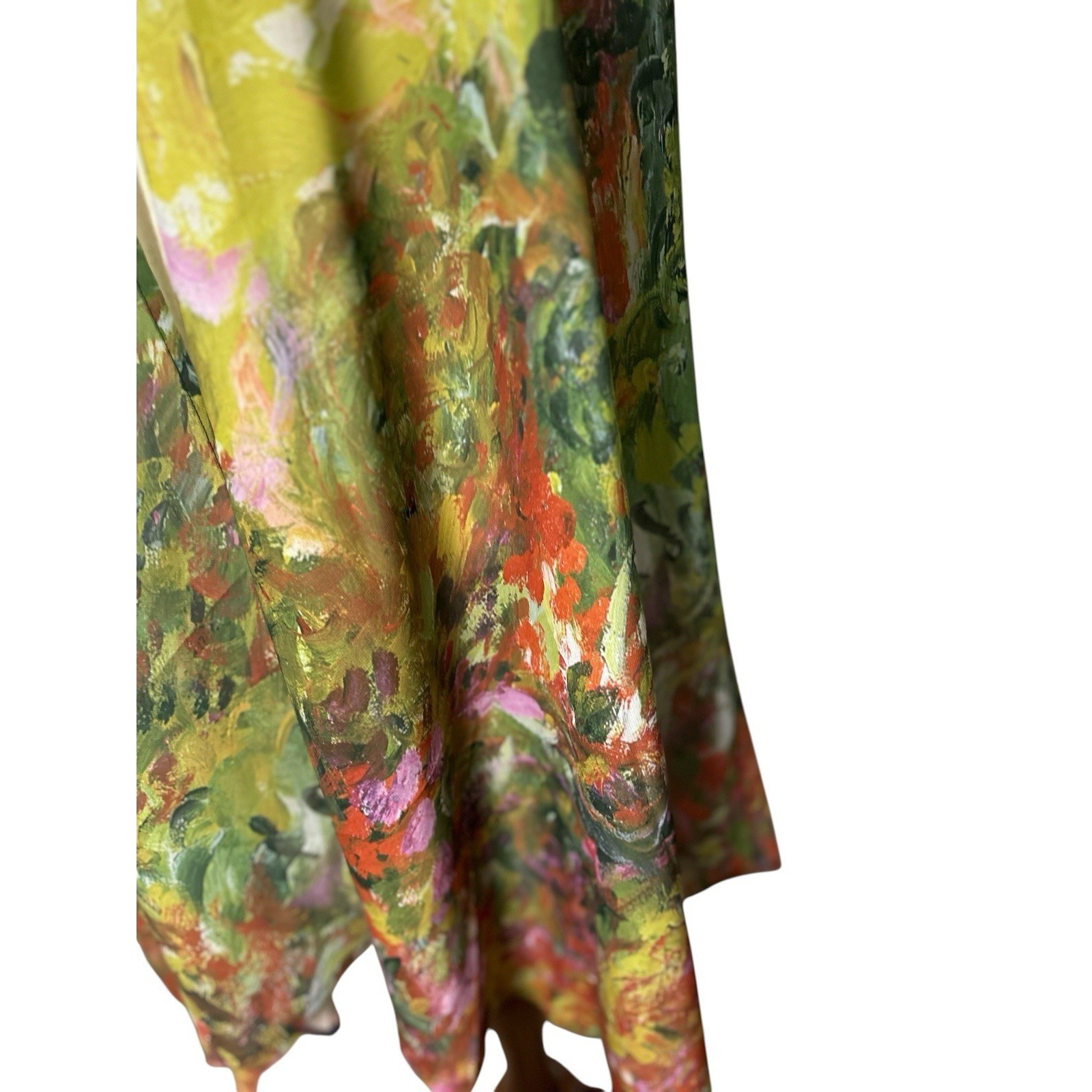 NEW Sheer Open Topper Tunic Garden Print Monet Inspire Size Large Artsy Travel