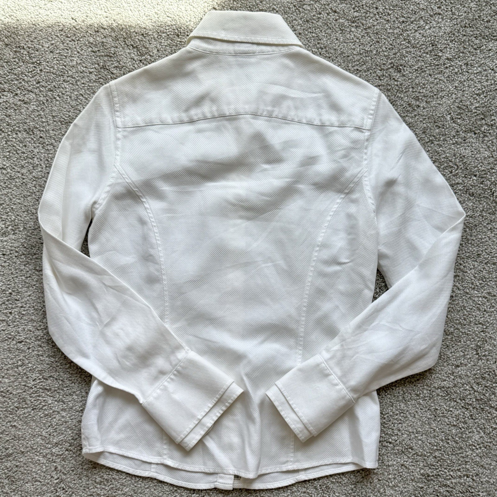 Vintage 2004 Hilfiger White Textured Multi Color Button Front Shirt Blouse Y2k 4