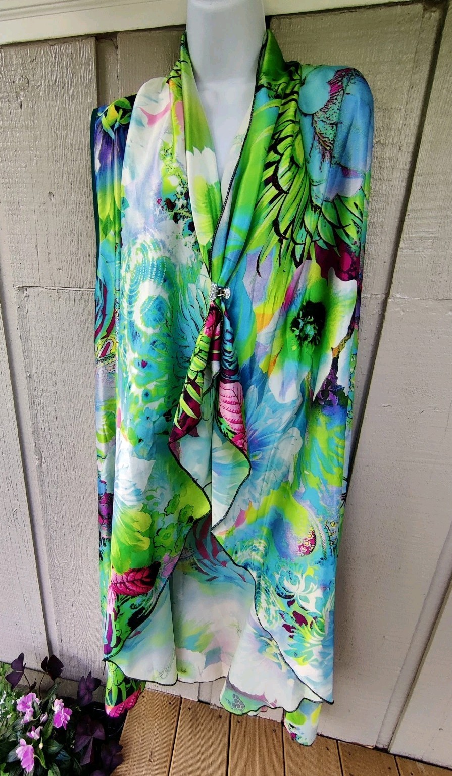Mankens Fashion Modern Floral Multi Throw Floaty Top, cardigan, one size, New