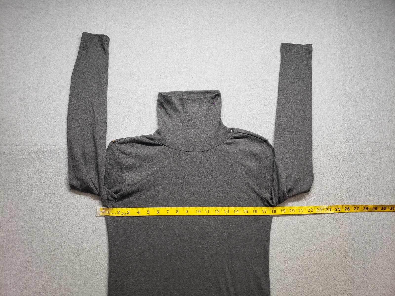 Andrea Jovine Shirt Womens L Gray Turtleneck Long Sleeve Pima Cotton Modal Top