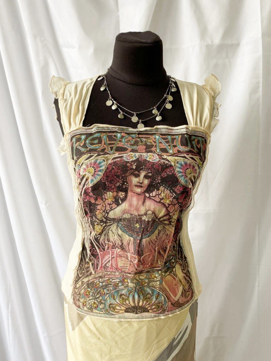 Rare! Vintage Alfons Mucha Morgan De Toi Top, Y2K Archival