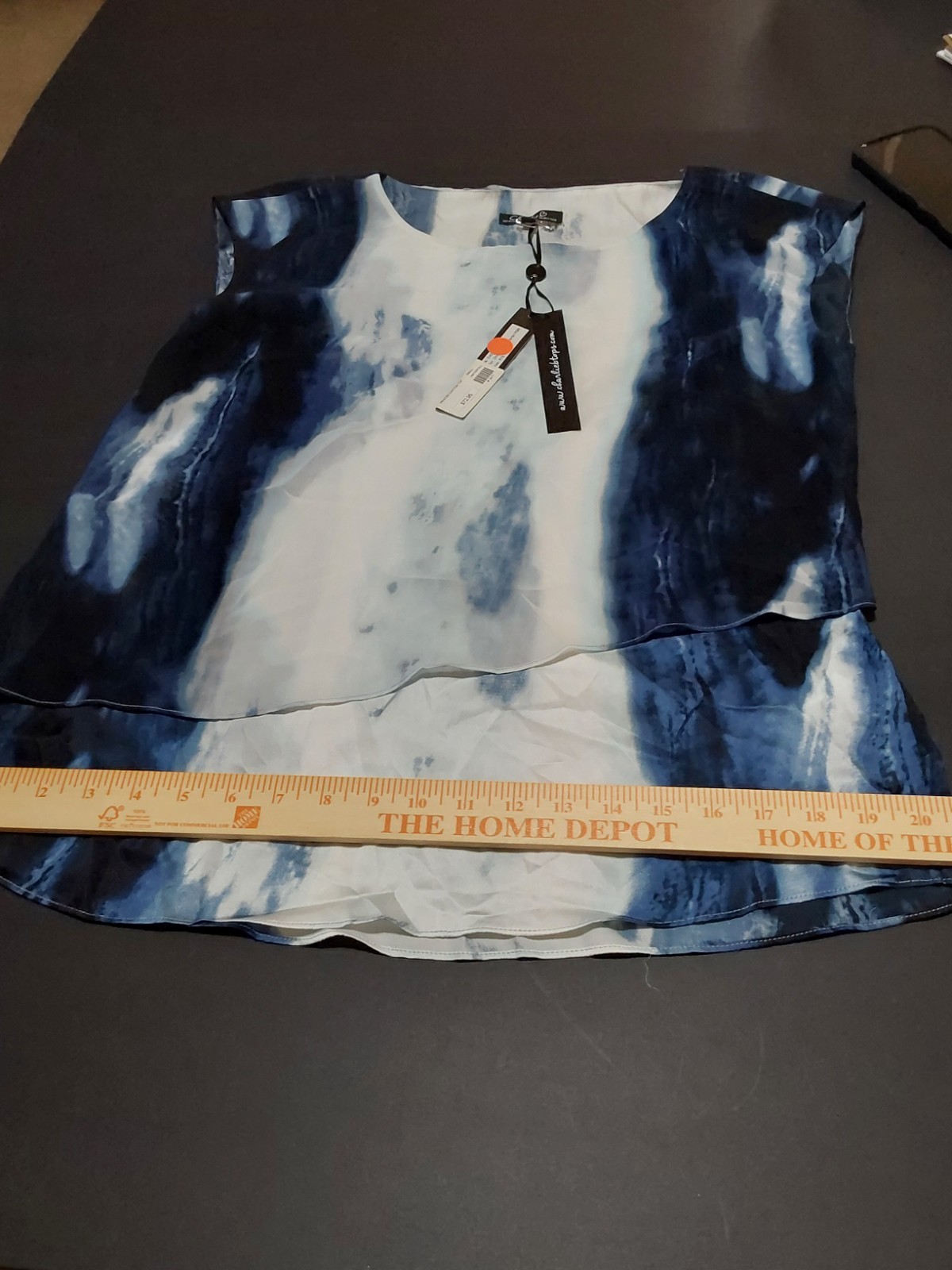 Charlie B. Chiffon Blouse Top Women’s Vibrant WATERFALL P/S NWT