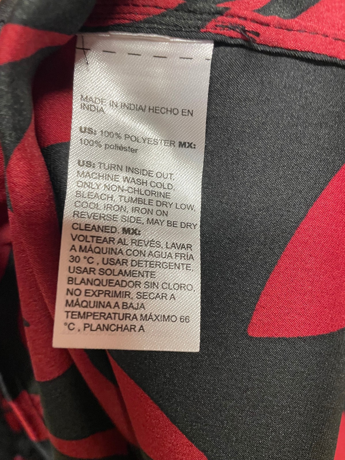 Chico’s satin tunic long sleeve beaded neckline blouse Red Allure Sz 1.5/10