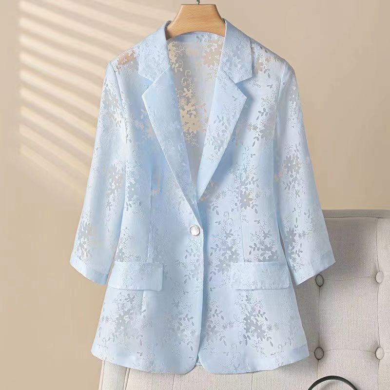 Thin Sexy Blazer Summer Sunscreen Slim Fit Hollow Fashion Suit Coat Women Jacket