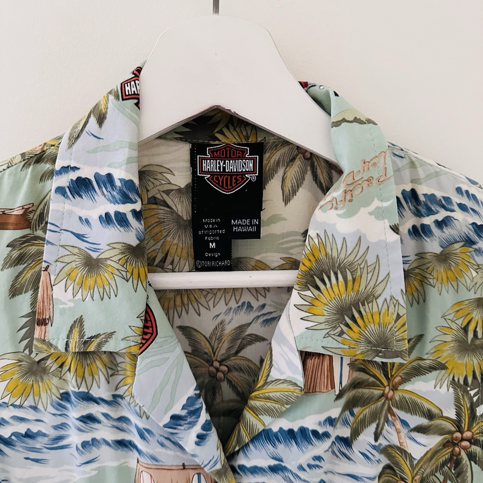 Tori Richard X Harley Davidson Women’s Button Up Graphic Print Shirt – Size M