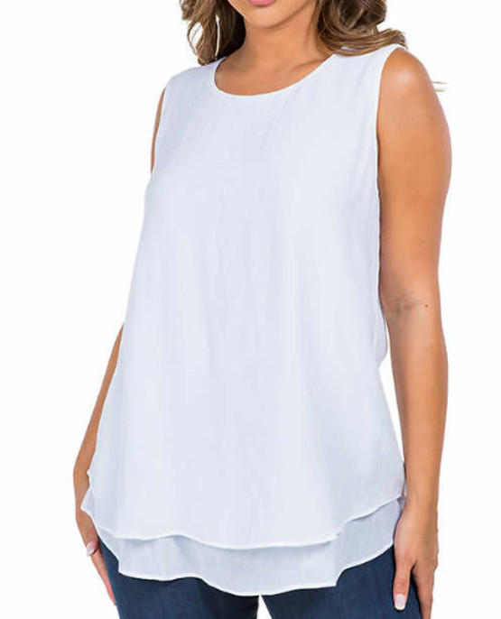 NEW Cristina B Women’s Shirttail Hem Sleeveless Top Size XL