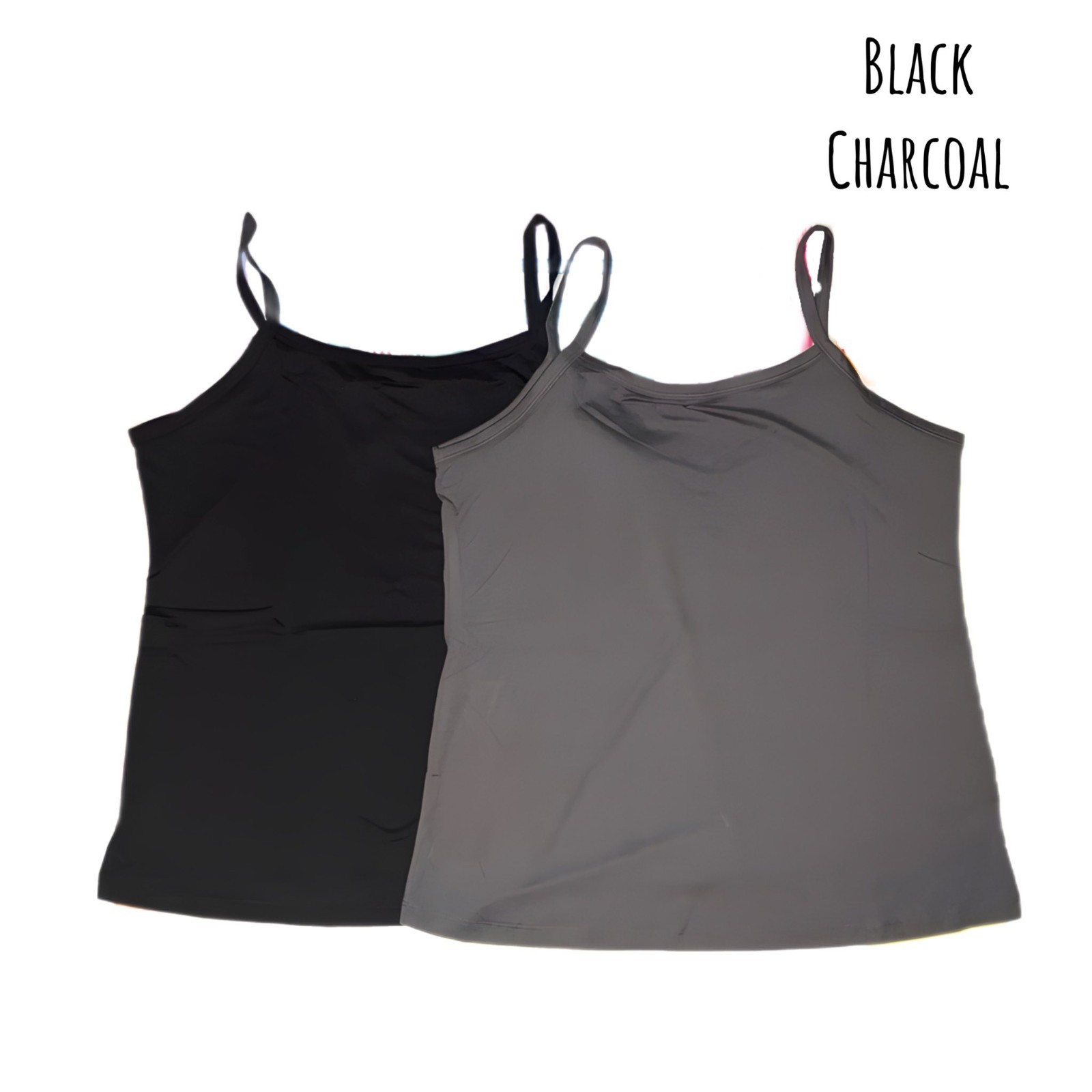 MEDIUM CAMI Essential Tank Top LULAROE ~ SOLID BLACK & GRAY ~ Set/2; Sizes 8-10