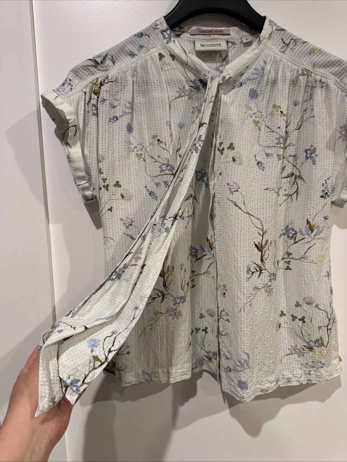 Scotch & Soda Amsterdam Top Floral Blouse Cottagecore Lightweight Sheer Romantic