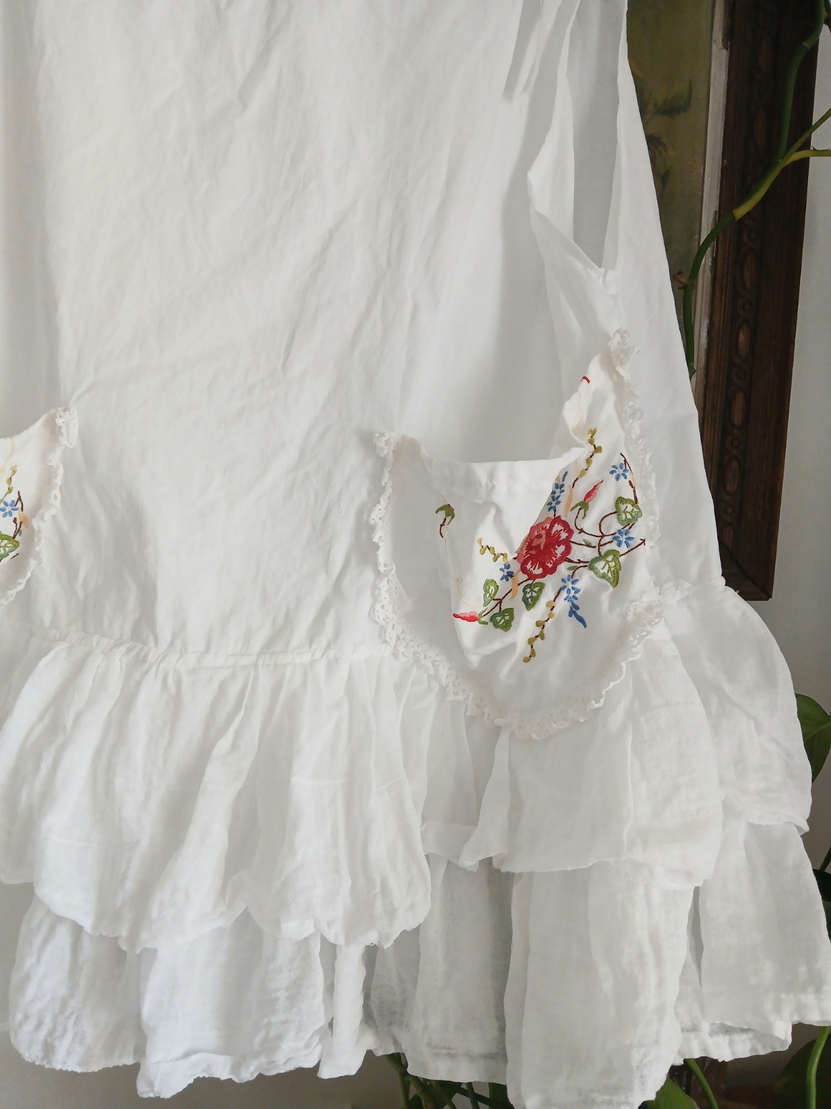 Rose & Magnolia Ruffled Vintage Pearl Cotton Cottagecore Handmade Prairie Top