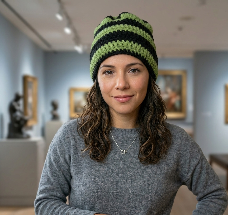 Green & Black Beanie | Slightly Slouchy at Top (Fitted at Bottom) | Crochet Hat