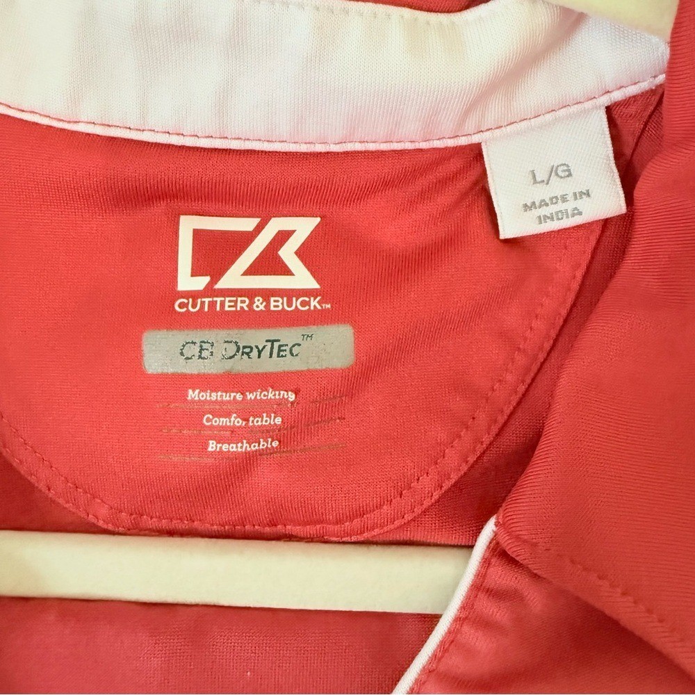 Cutter & Buck Dry Tech Womens Polo Asymmetrical Button Collared LOGO Sz-Large