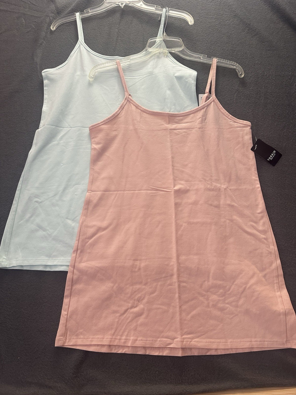 Lot Of 2 Torrid Size 1X Foxy Tunic Cami Camisole Top Jade Blush Cotton Blend