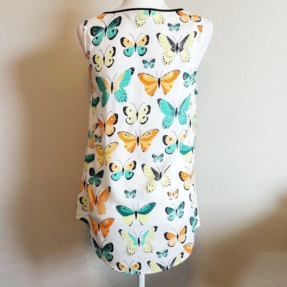 Mod Cloth Sleeveless Butterfly Novelty V Neck Lightweight Shirt Tank Size Medium