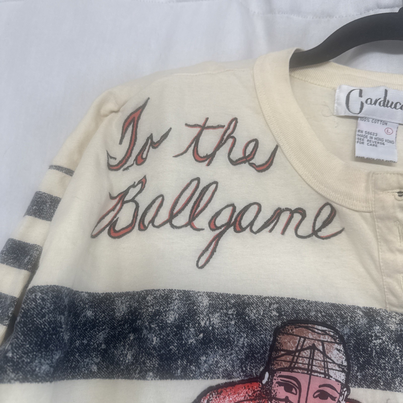 Carducci VTG Ladies Baseball Themed Top Sz Large￼