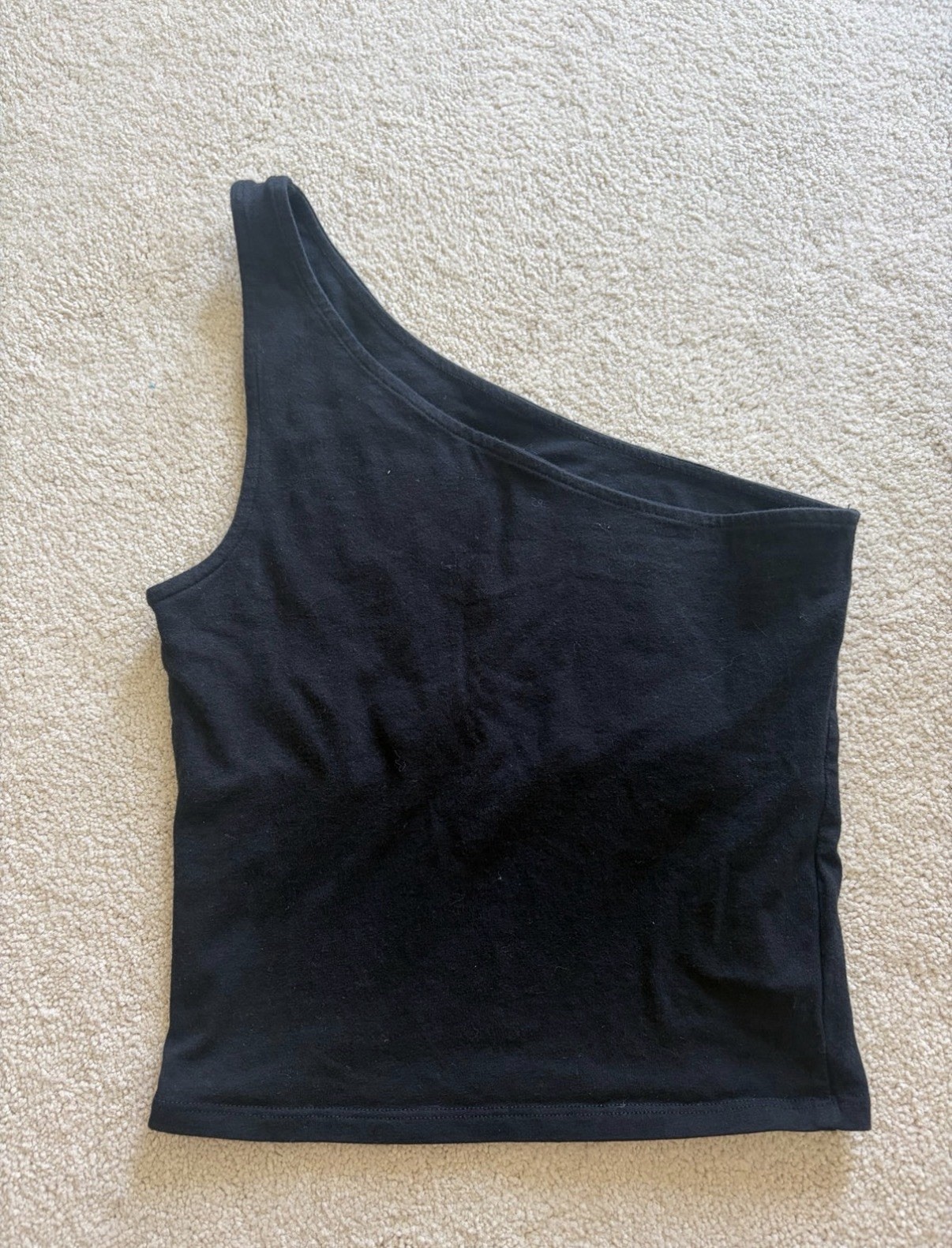 Hollister Black One-Shoulder Cropped Tank