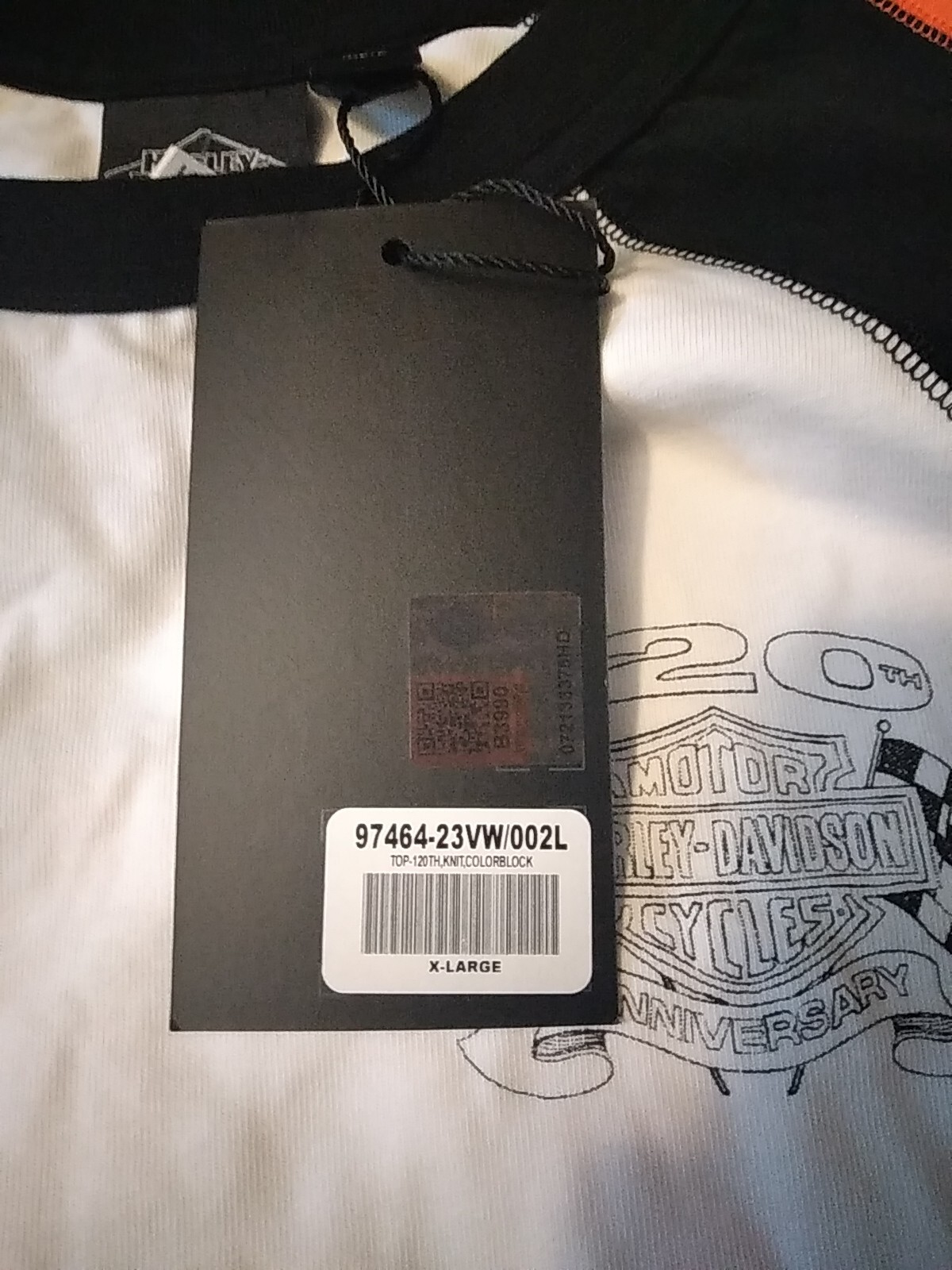Women’s Harley Davidson 120th Anniversary Long Sleeve Knit Colorblock Top XL