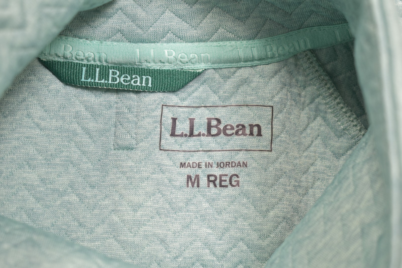 L.L. Bean Women Medium Mint Green Quilted Quarter Zip Pullover Tunic Sweatshirt